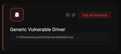 Captura de la detección: Driver vulnerable genérico
