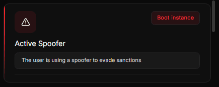 Tespit ekran görüntüsü: Aktif spoofer