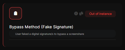 Captura de la detección: Método de bypass (firma falsa)