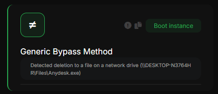 Captura de la detección: Método de bypass genérico (archivo de red)