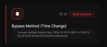 Captura de la detección: Método de bypass (cambio de hora)