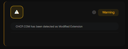 Captura de la detección: extensión modificada