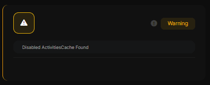 Captura de la detección: ActivitiesCache desactivado